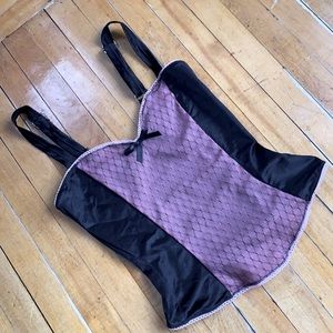 Cute stretch bustier Cami with mesh front, Retro, lolita, vintage inspired new!